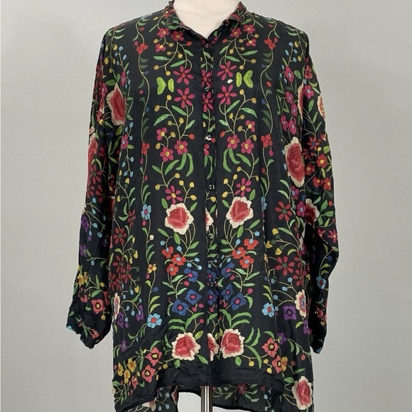 Johnny Was Tops - HTF Johnny Was Emby Silk Blouse Size Medium